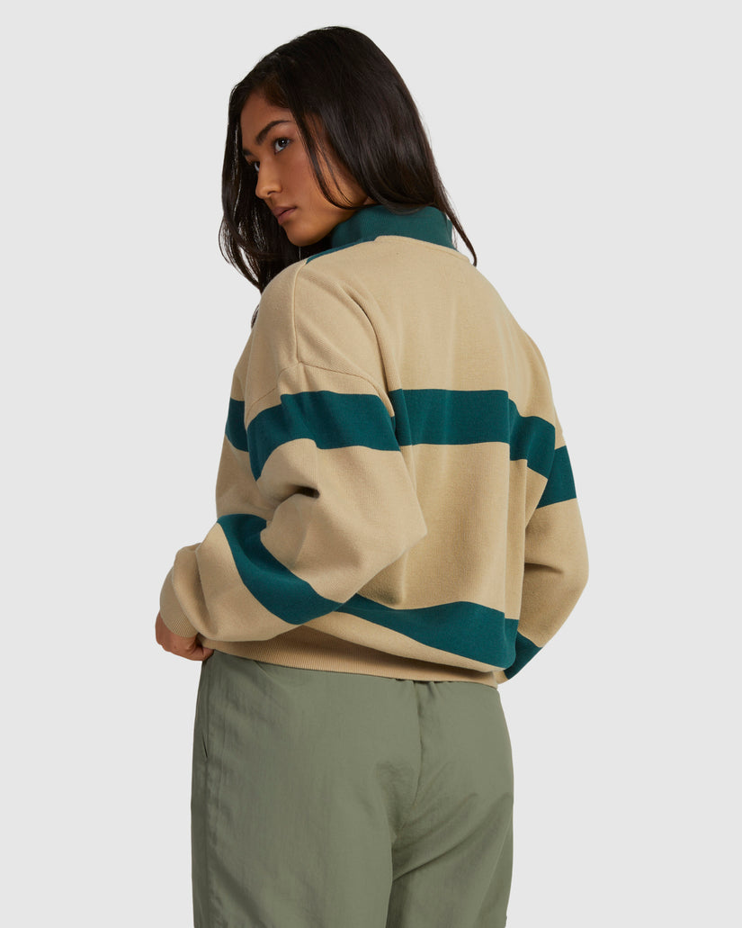 Haru 1/4 Zip Sweater Half-Zip Sweatshirt - Khaki