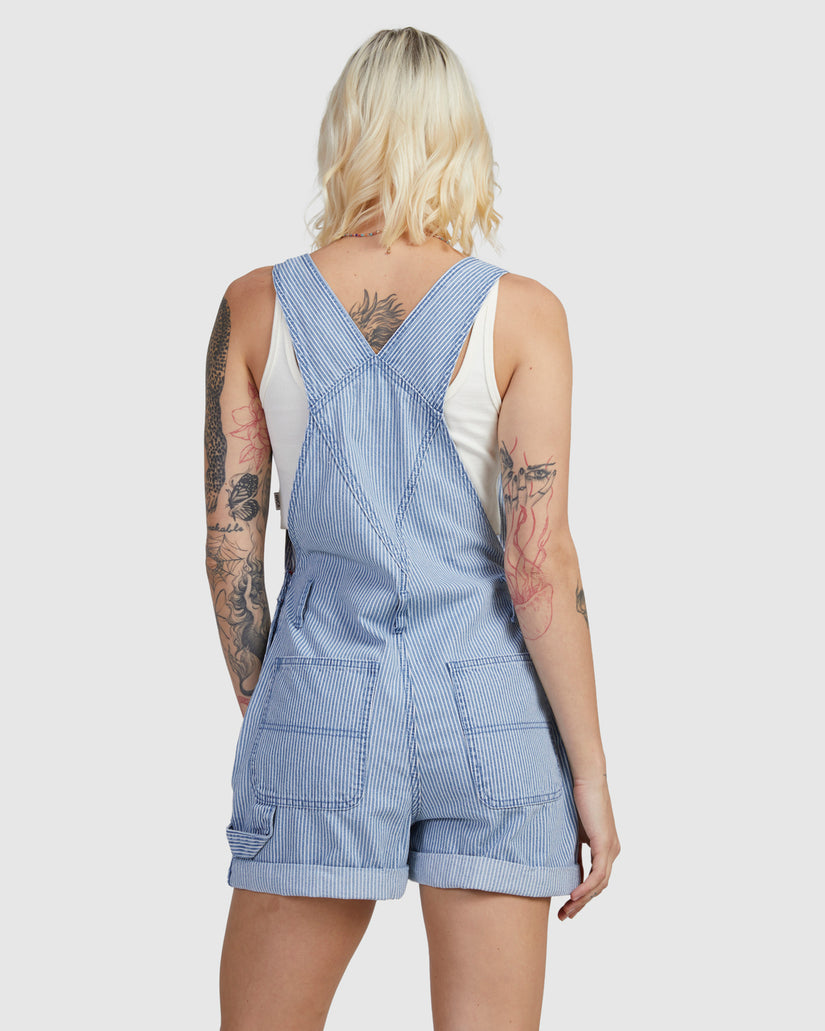 Sloucher Overall Dungaree Shorts - Coast –