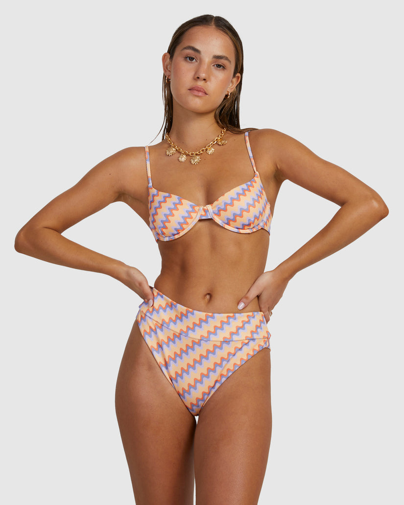 Retro Wave Underwired Bikini Top - Melon –