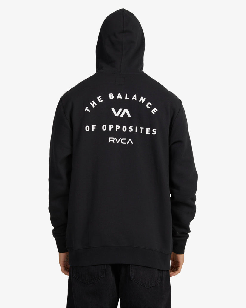 VA Arch Hoodie Pullover Sweatshirt - RVCA Black