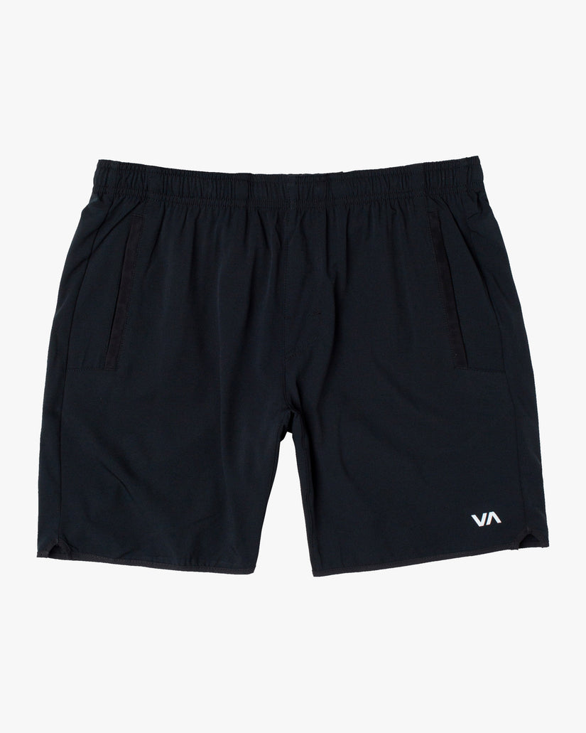 Yogger Stretch Elastic Waist Shorts 17" - Black