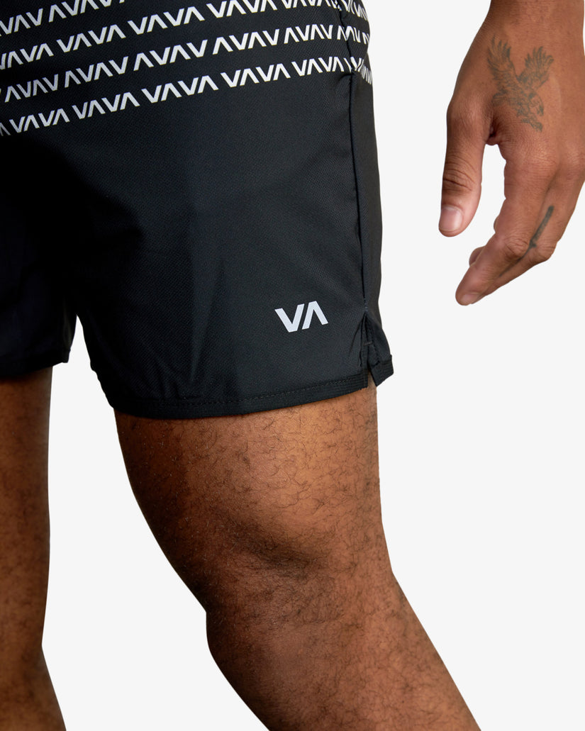 Yogger Stretch Athletic Shorts 17" - Black/White