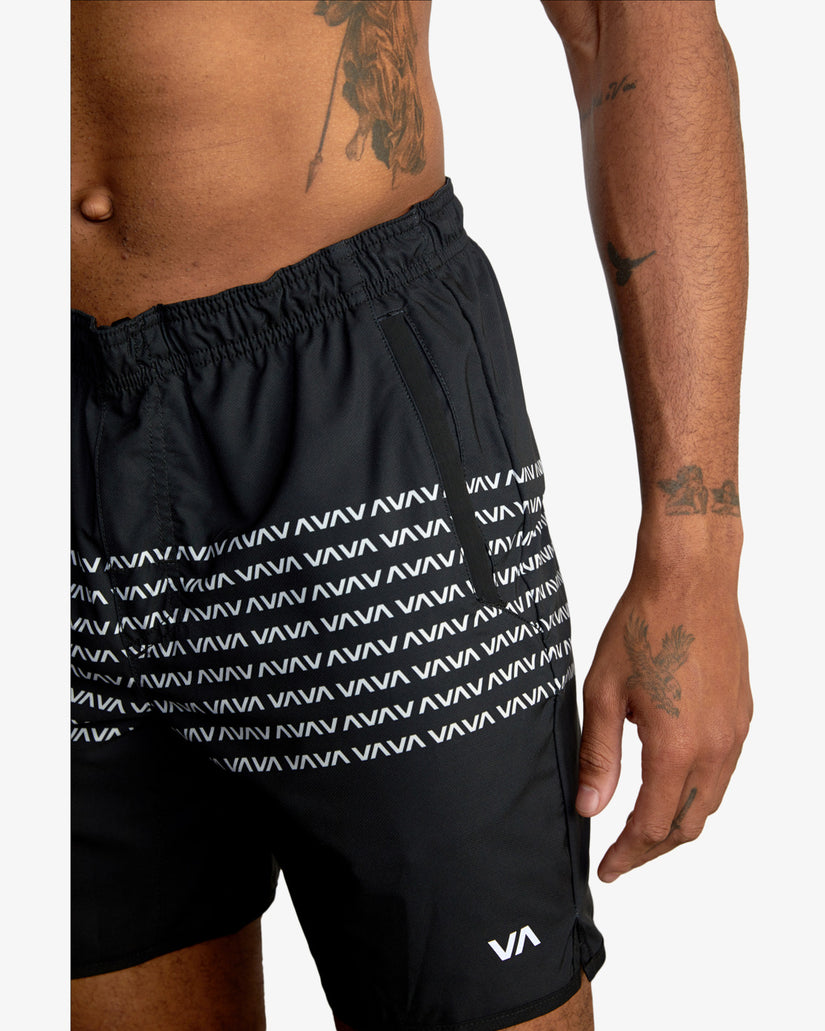 Yogger Stretch Athletic Shorts 17" - Black/White