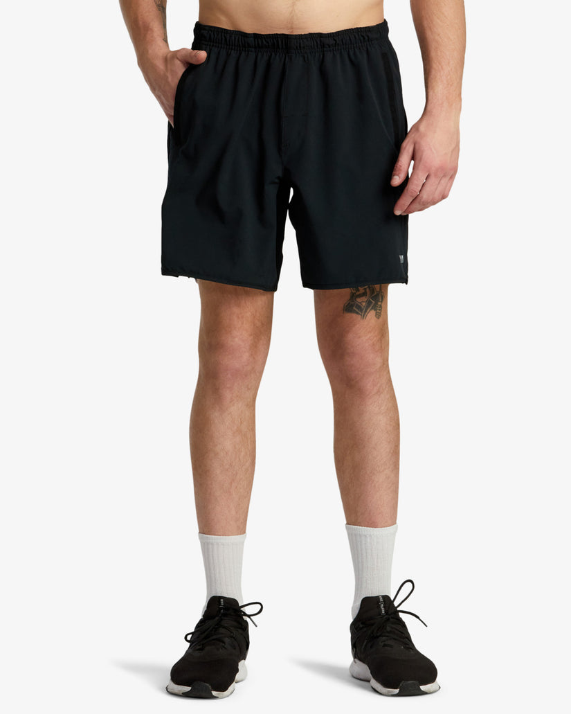 Yogger Stretch Athletic Shorts 17" - Black