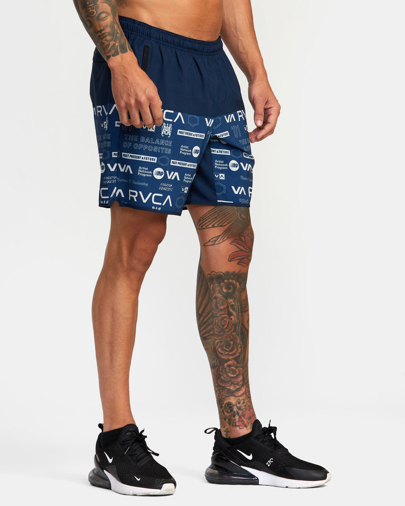 Yogger Stretch Elastic Waist Shorts 17" - All Brand Navy
