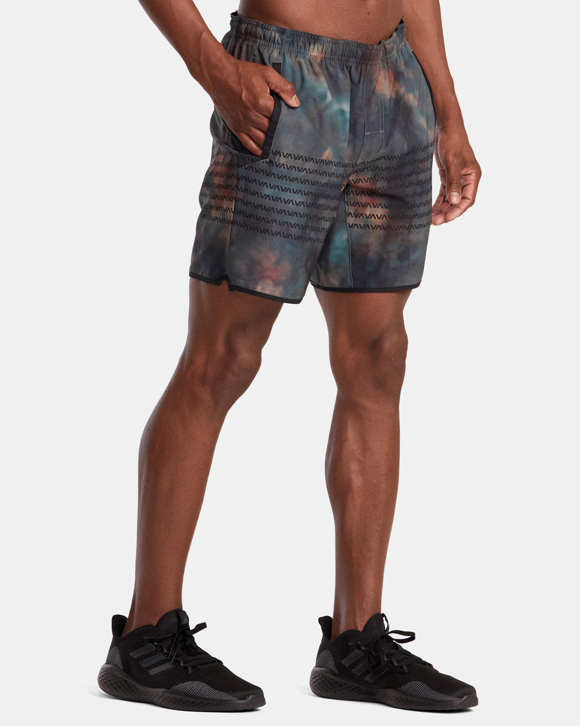 Yogger Stretch Elastic Waist Shorts 17" - Camo Wash Stripe