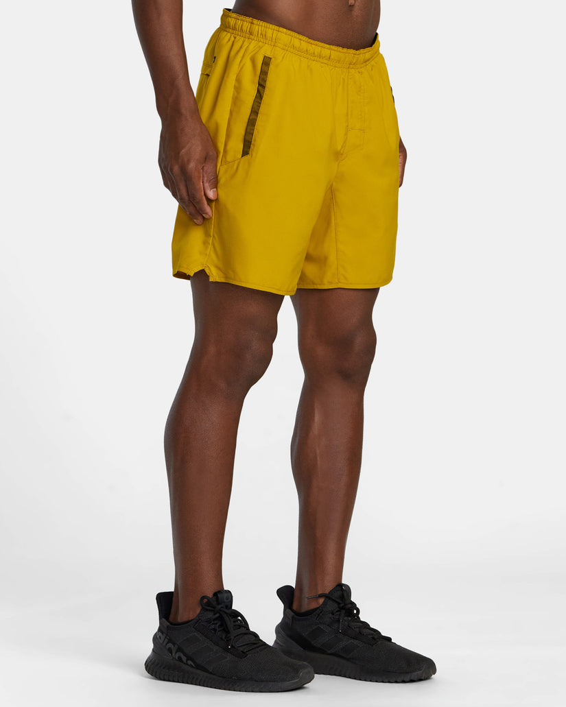 Yogger Stretch Elastic Waist Shorts 17" - Golden