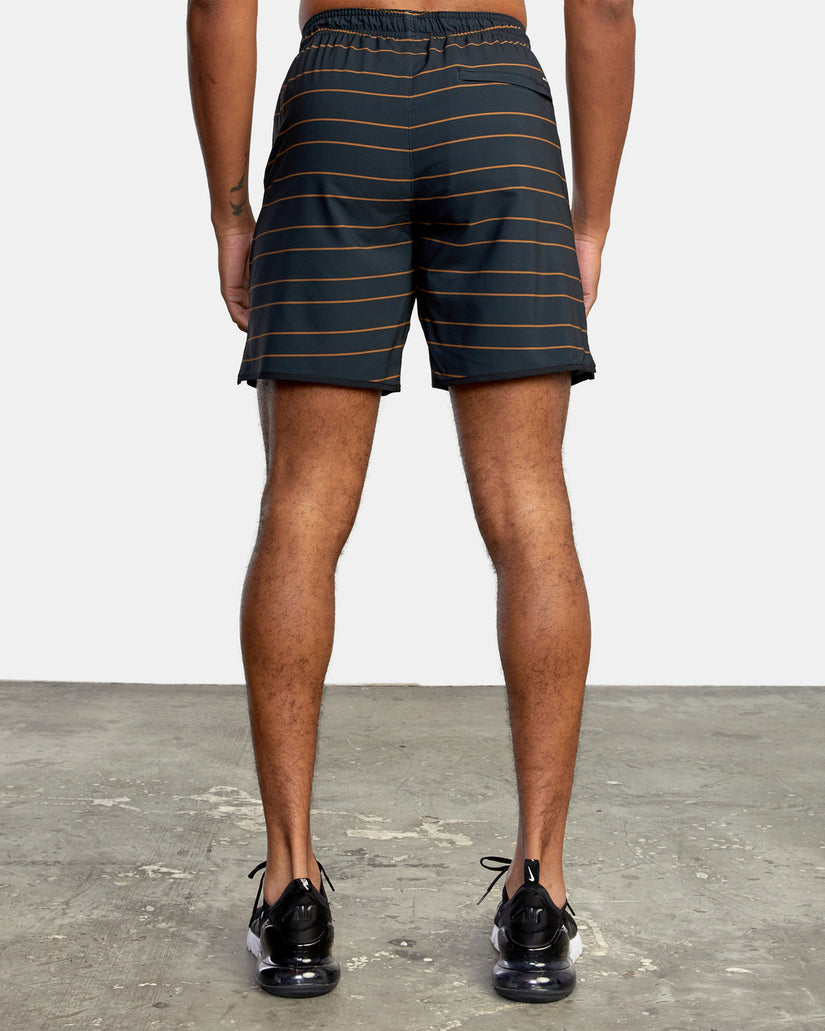 Yogger Stretch Elastic Waist Shorts 17" - Club Stripe Rubber