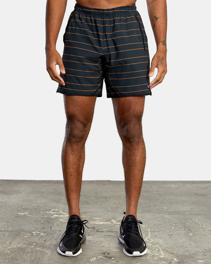Yogger Stretch Elastic Waist Shorts 17" - Club Stripe Rubber
