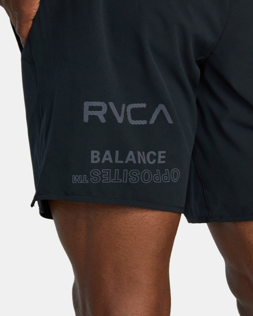 Yogger Stretch Elastic Waist Shorts 17" - Black All Brand 2
