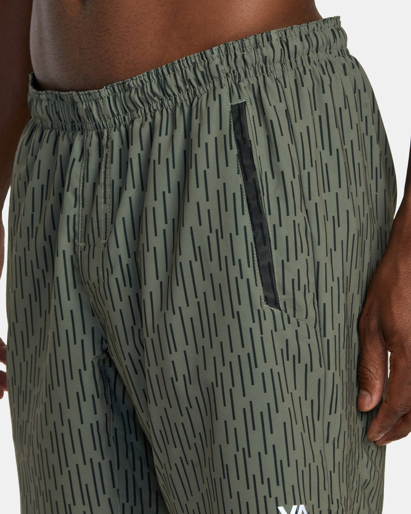 Yogger Stretch Elastic Waist Shorts 17" - Rain Camo