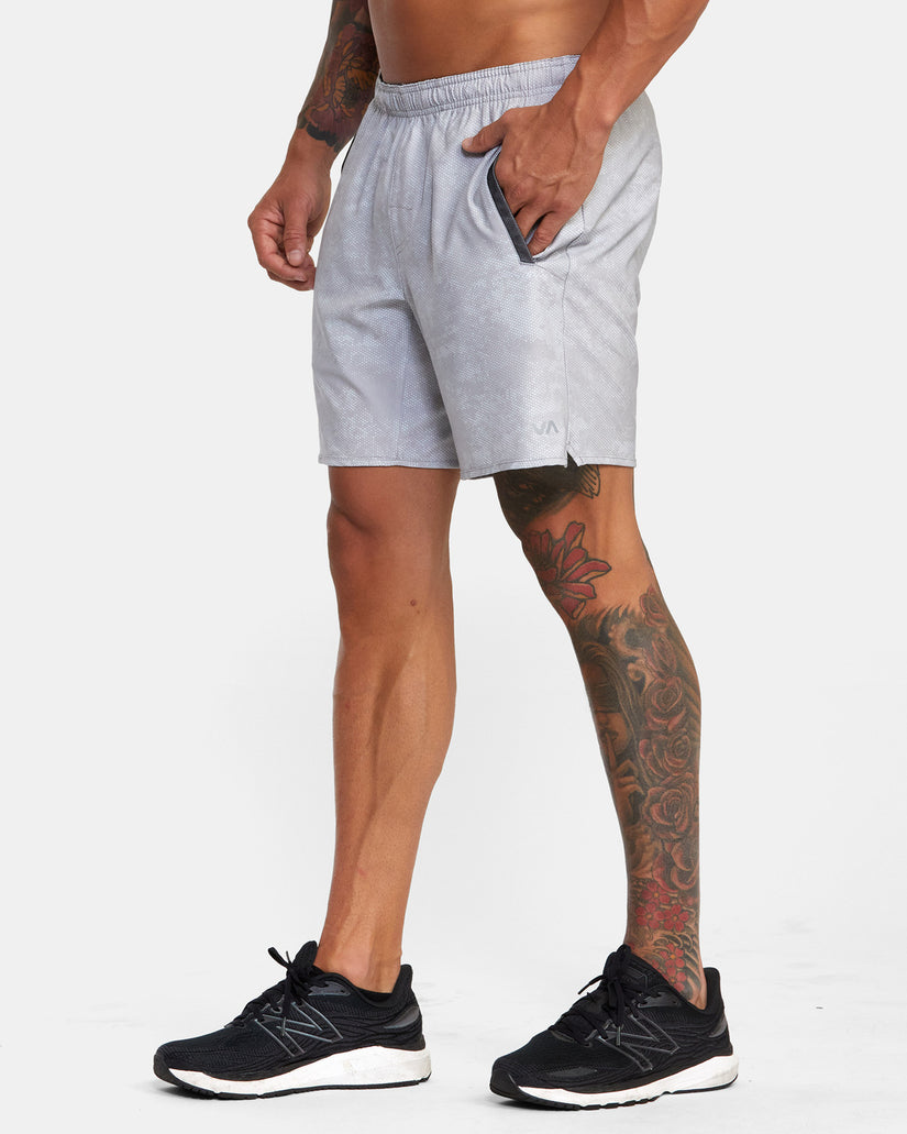 Yogger Stretch Elastic Waist Shorts 17" - Digi Camo Light Grey