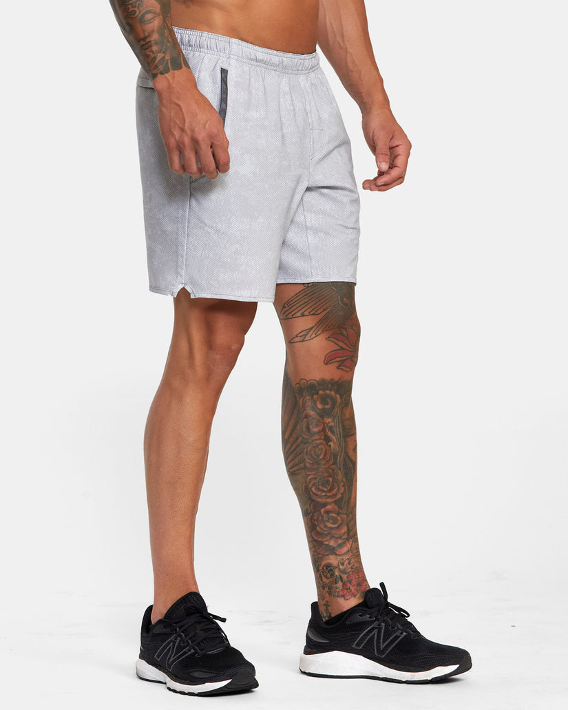 Yogger Stretch Elastic Waist Shorts 17" - Digi Camo Light Grey