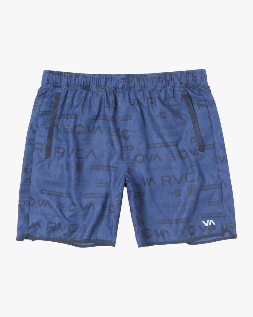 Yogger IV  Elastic Waist Shorts 17" - Brand All Over Midnight