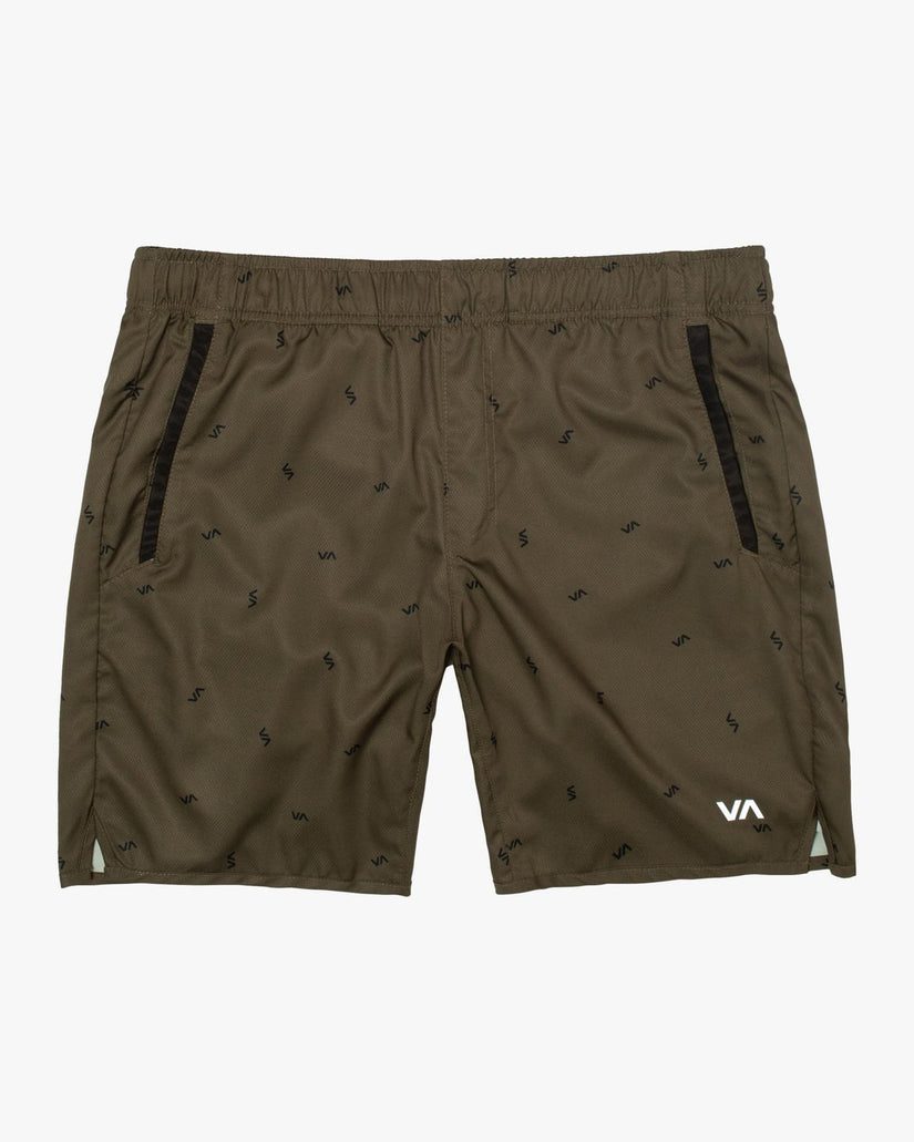 Yogger IV  Elastic Waist Shorts 17" - Tossed Va Olive