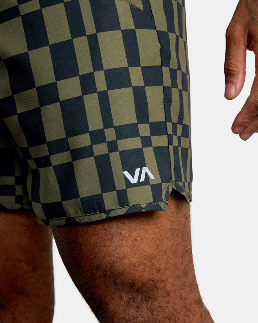 Yogger IV  Elastic Waist Shorts 17" - Grid Trip Olive