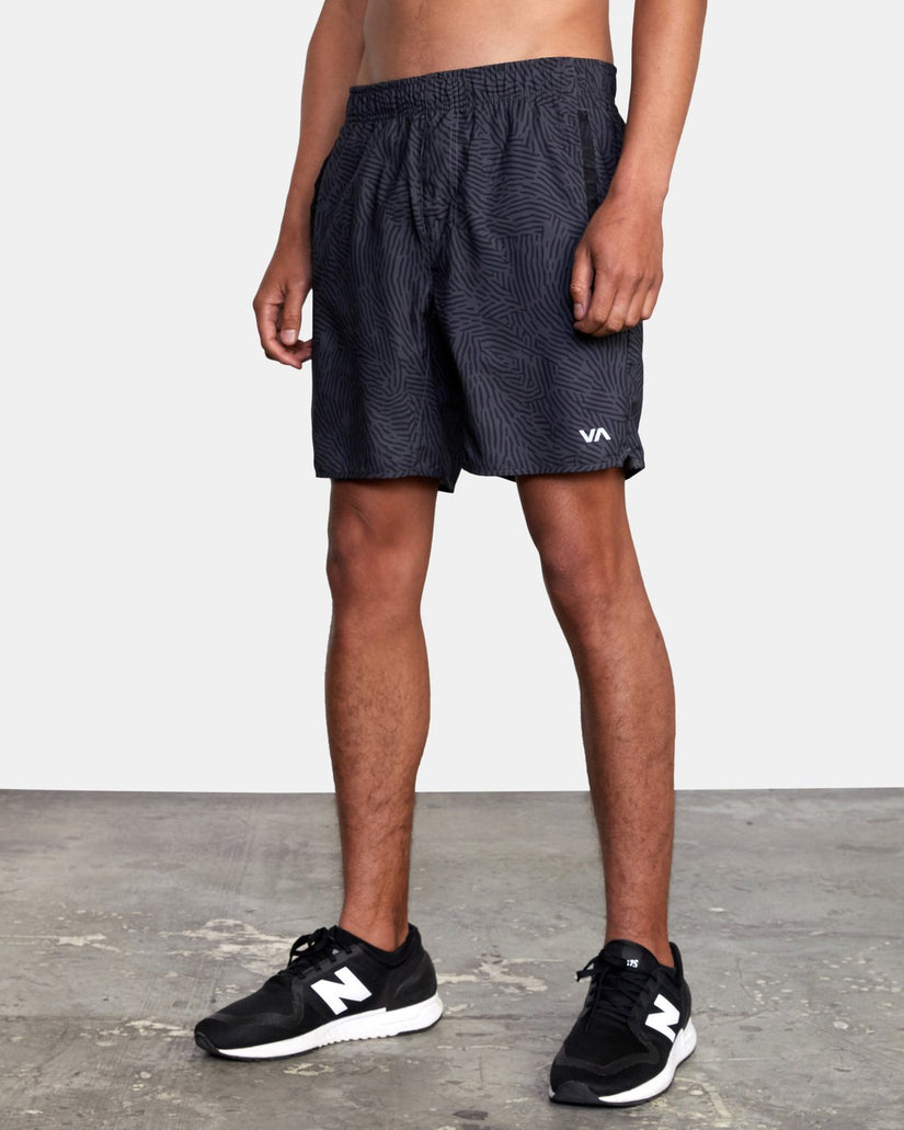 Yogger IV  Elastic Waist Shorts 17" - Grey Black