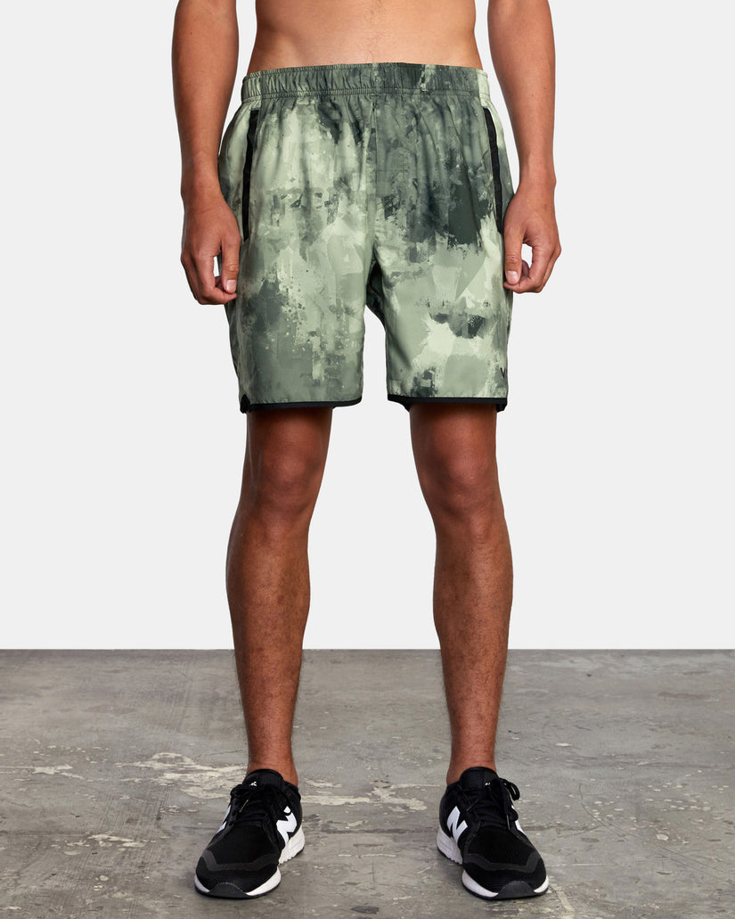 Yogger IV  Elastic Waist Shorts 17" - Green Camo Ii