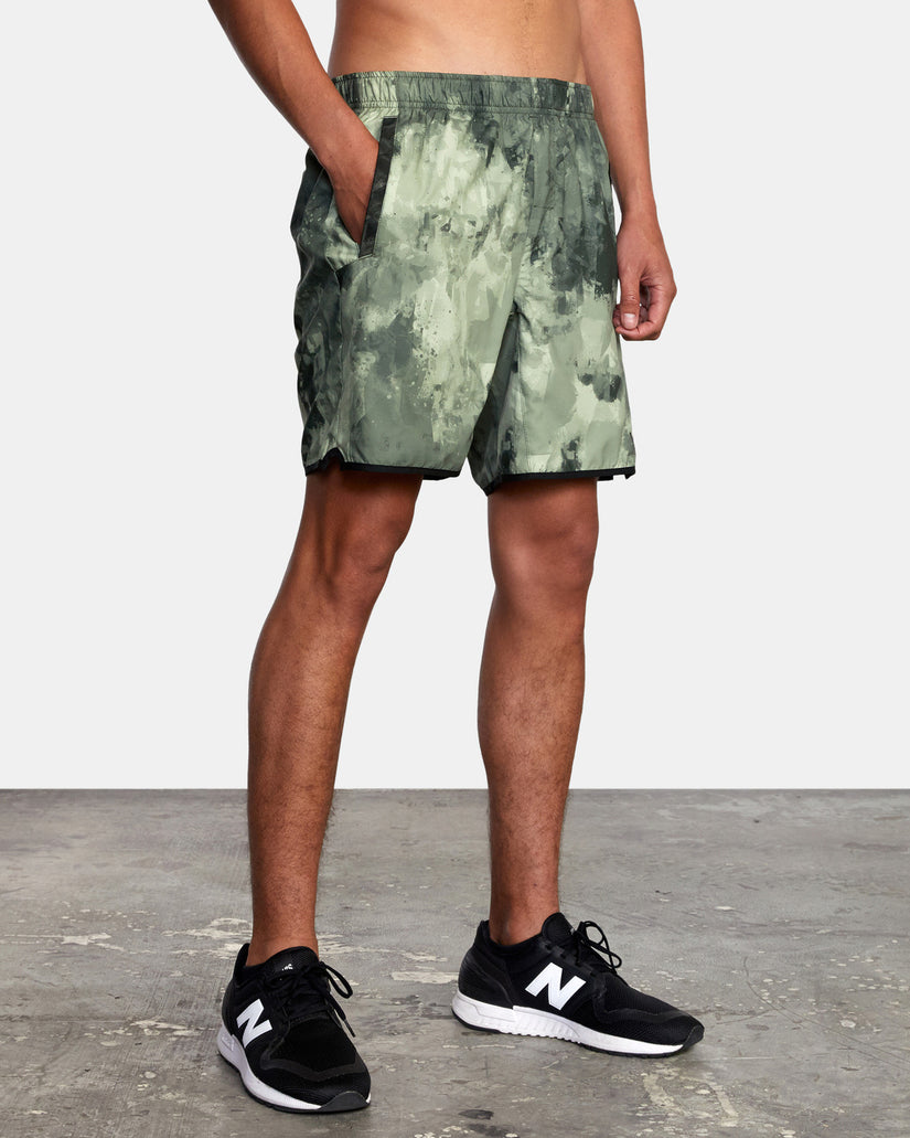 Yogger IV  Elastic Waist Shorts 17" - Green Camo Ii