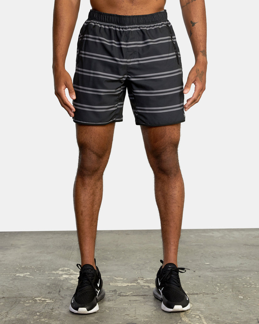 Yogger IV  Elastic Waist Shorts 17" - Black Stripe